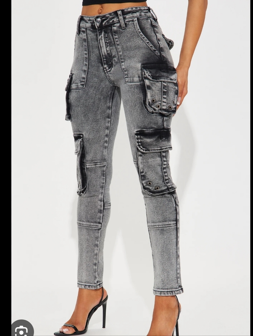 Fashion Nova Black Acid Wash Jeans